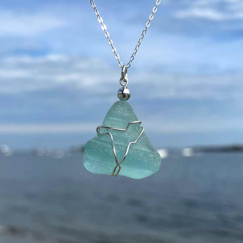 Sea Foam Sea Glass Necklace #6
