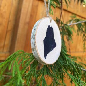 State of Maine Birch Slice Ornament