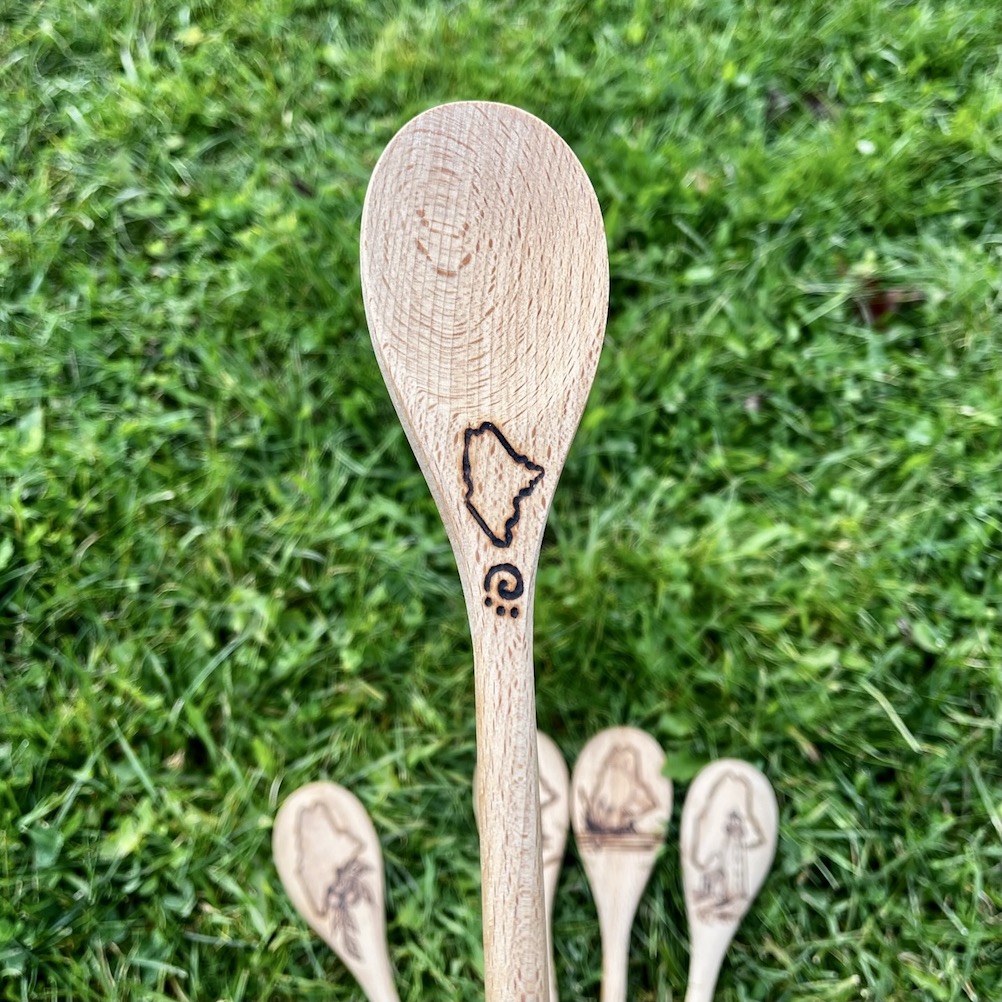 Wood Burned Maine Spoons