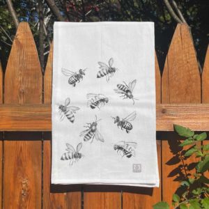 Bumblebees Tea Towel