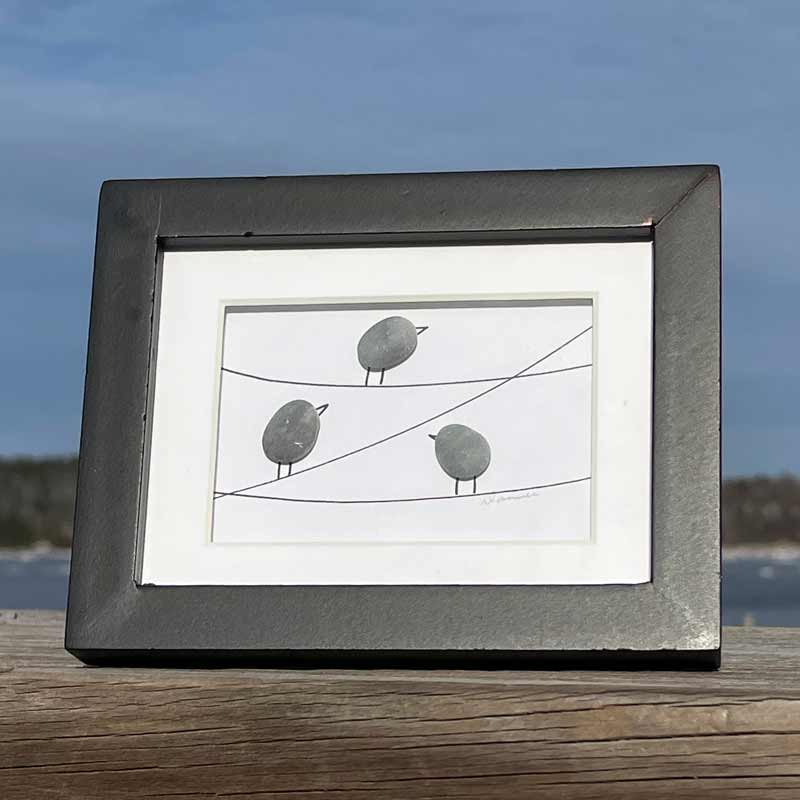3 Birds on a Wire #1 - Framed Beach Findings