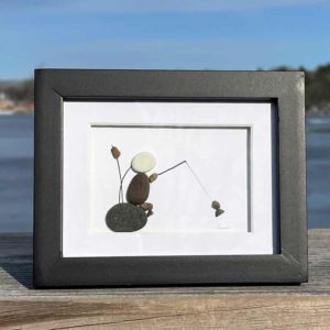 Fisherman and Fish - Framed Beach Findings