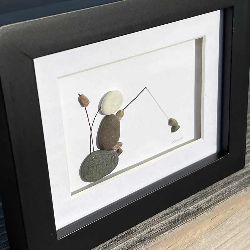 Fisherman and Fish - Framed Beach Findings
