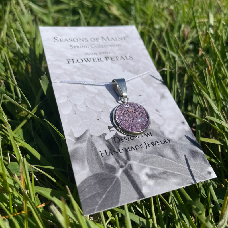 Small Pendant Lilac Flower Petal Jewelry