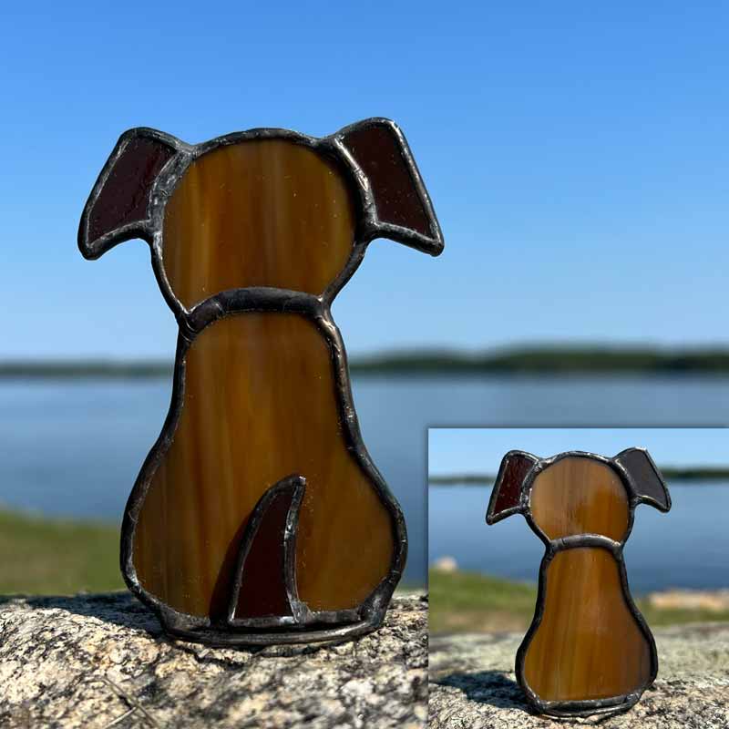 Brown Stained Glass Dog