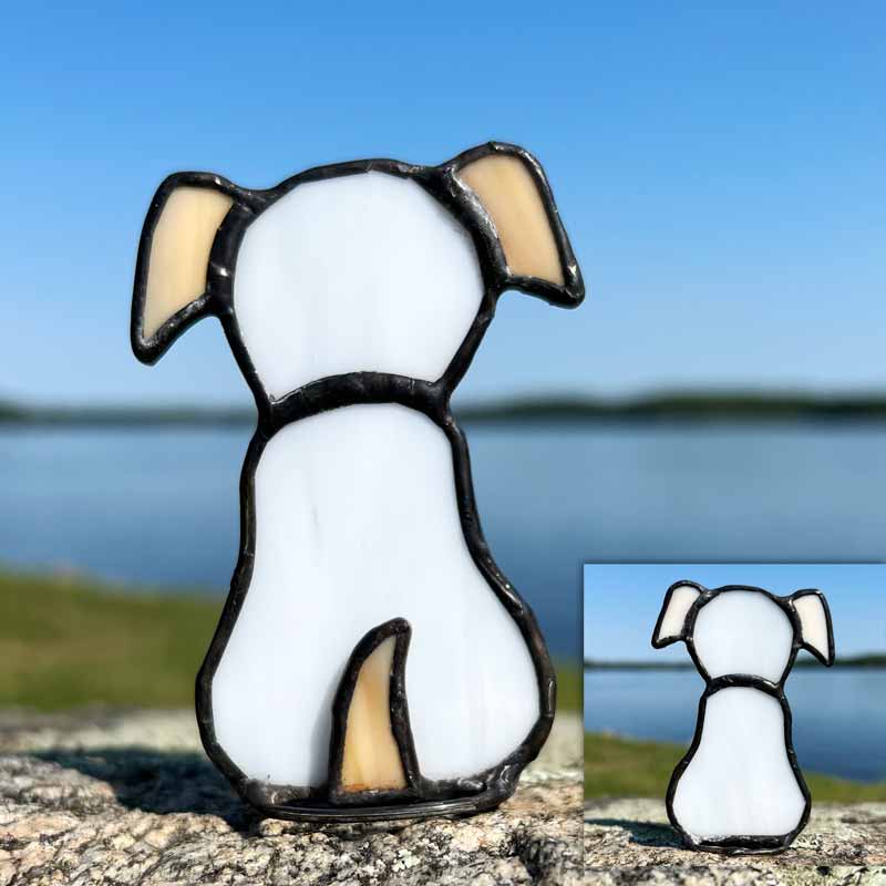 White Stained Glass Dog