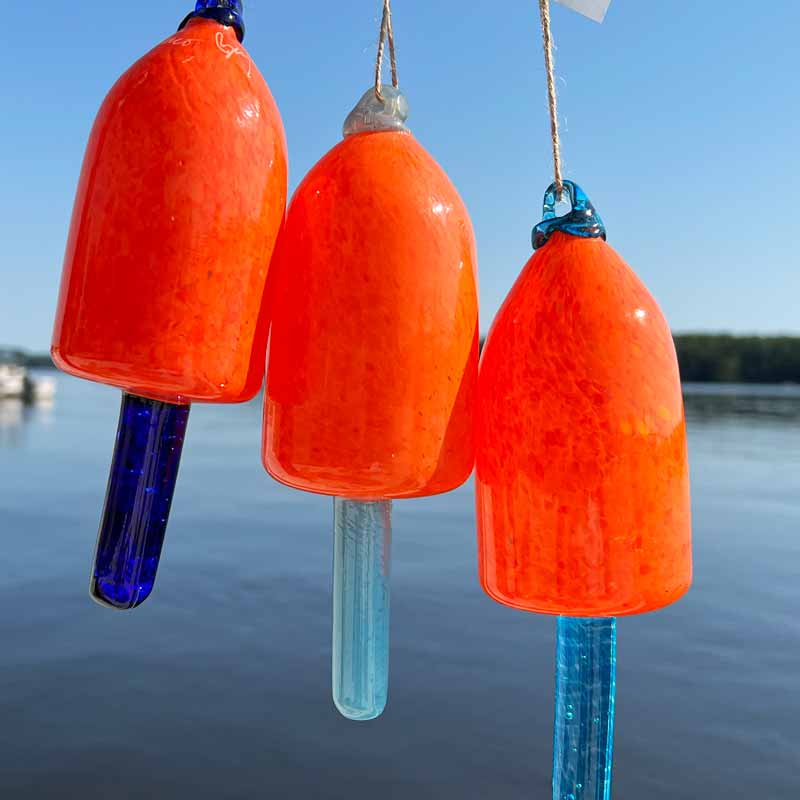 Orange Blown Glass Lobster Buoys