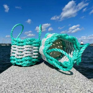 Turquoise Winter Mini Lobster Rope Basket