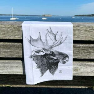 Moose Tea Towel by Jennie Blue