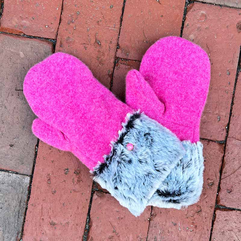 Pink Cashmere Sweater Mittens