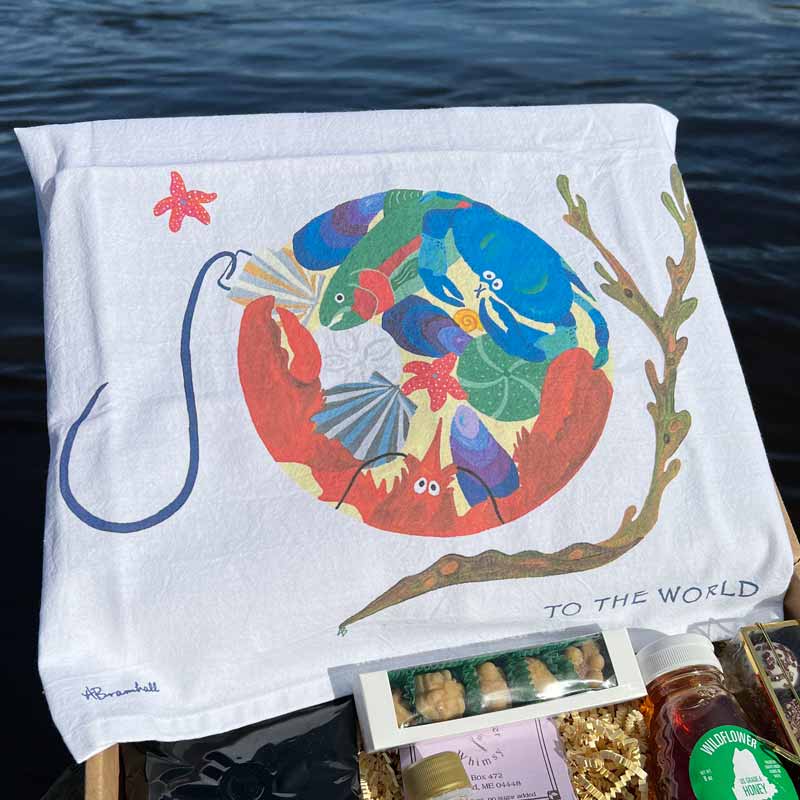 Maine MegaBox Gift Package - Joy To The World Dish Towel