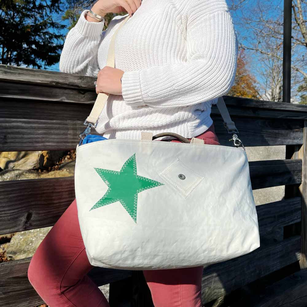 Green Star Sail Cross Body Bag
