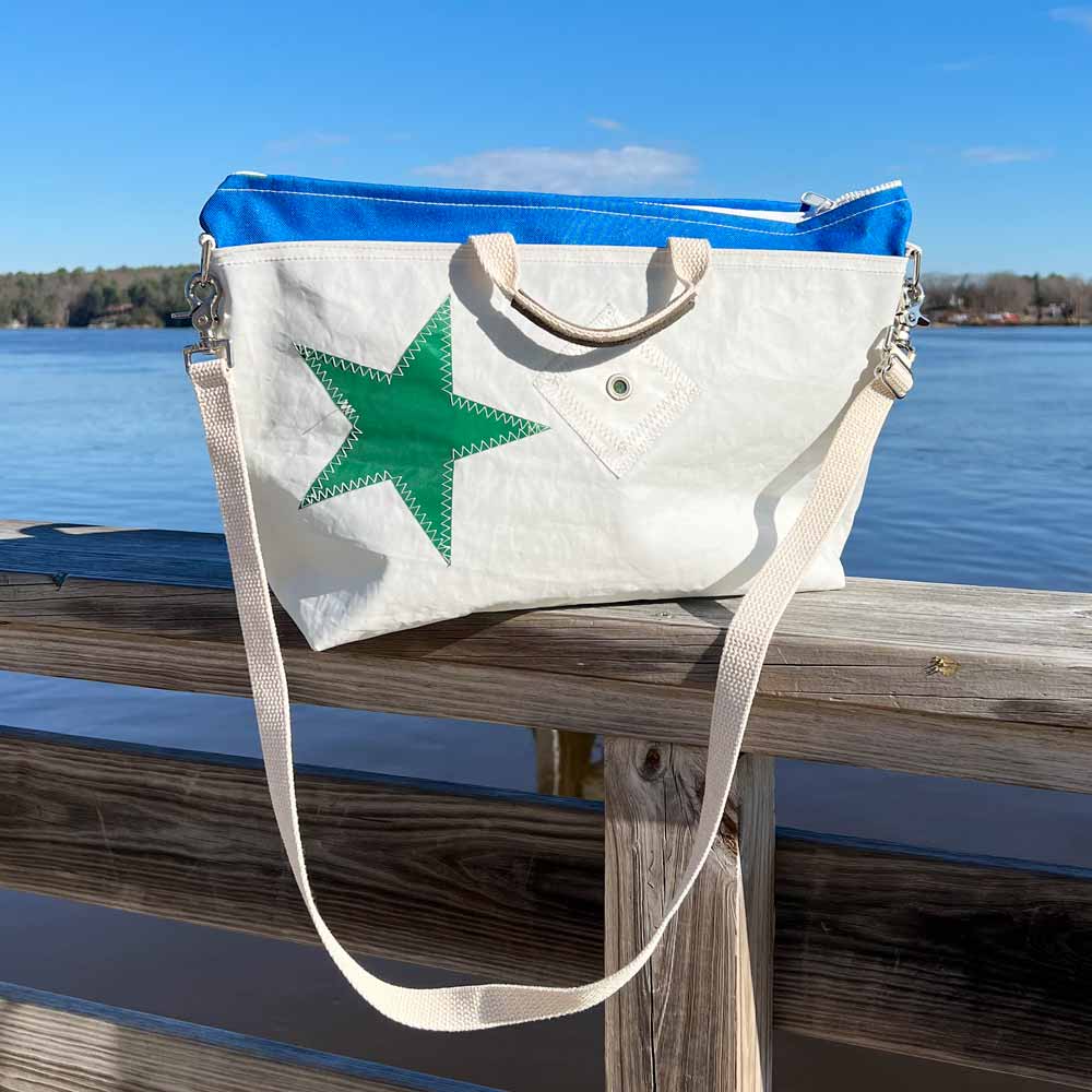 Green Star Sail Cross Body Bag