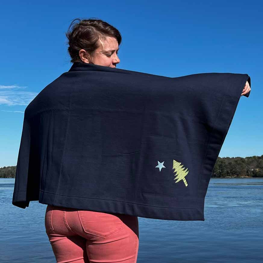 Navy First Maine Flag Blanket
