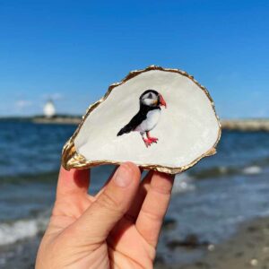 Puffin Oyster Shell Ring Dish