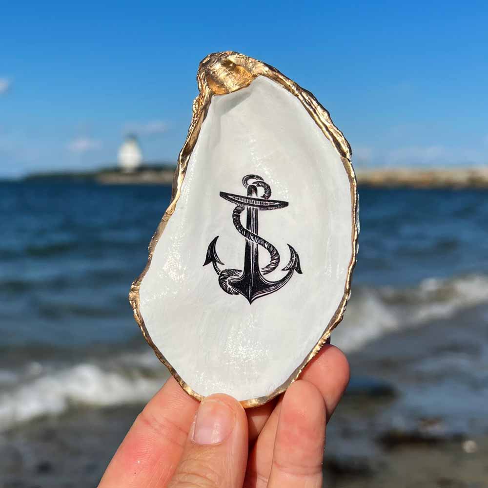 Anchor Oyster Shell Ring Dish