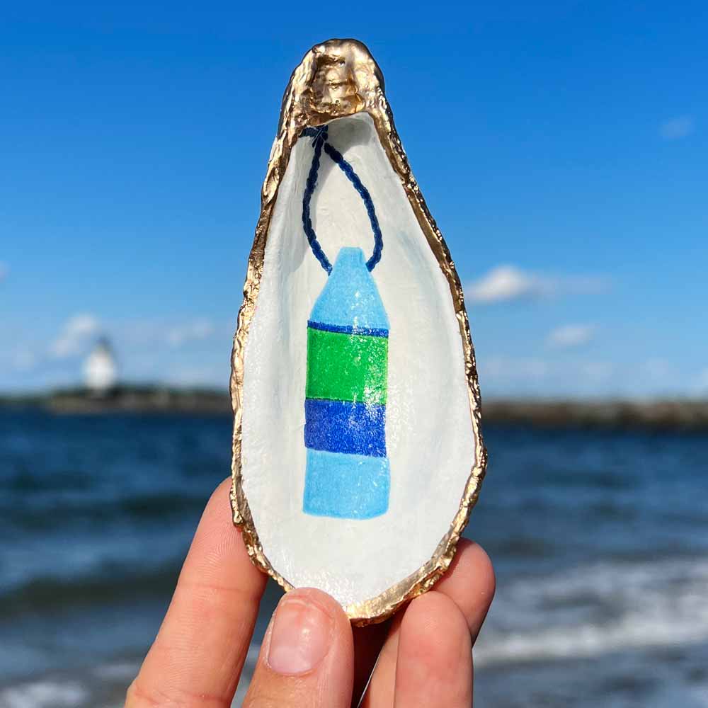 Blue Buoy Oyster Shell Ring Dish