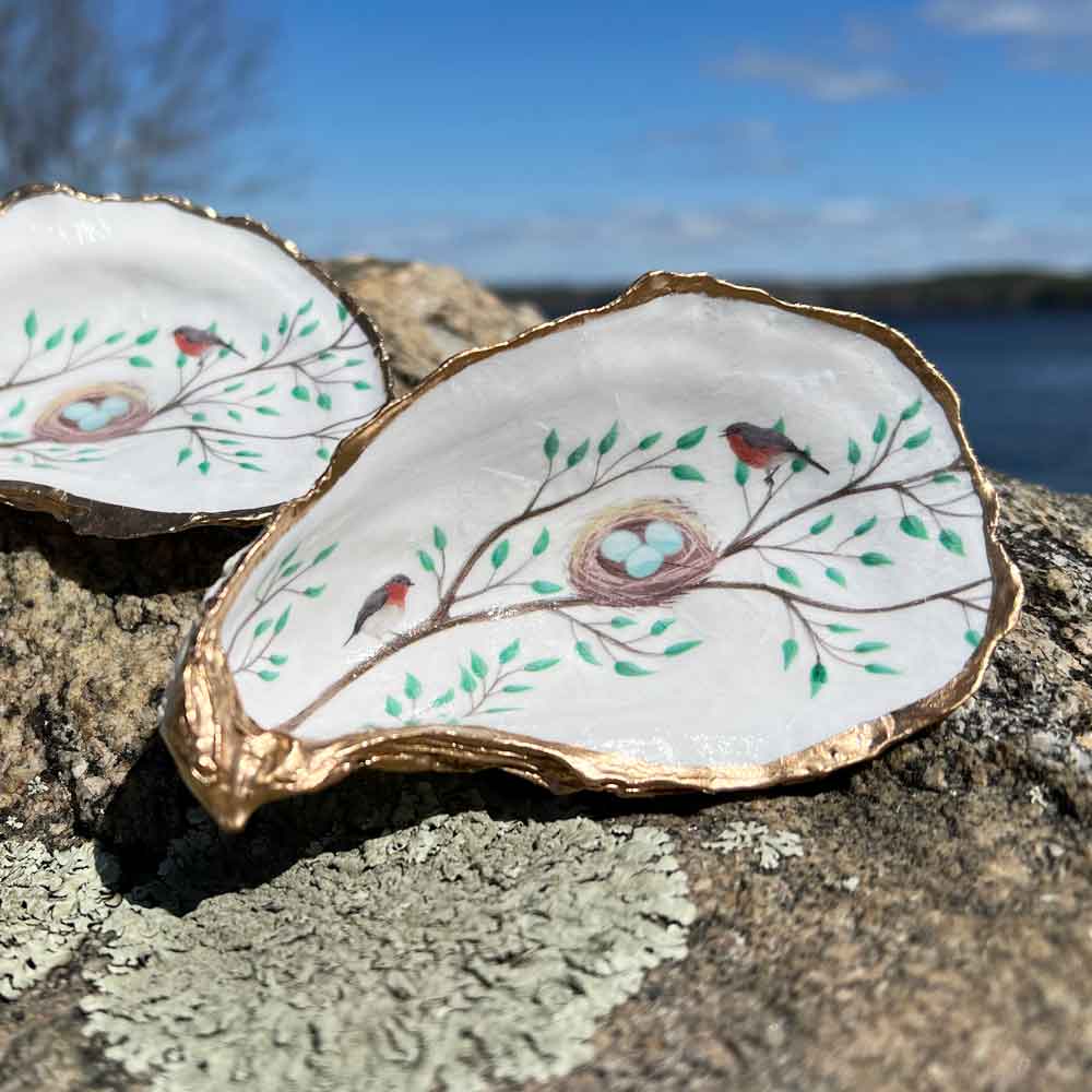 Robin & Nest Oyster Shell Ring Dish