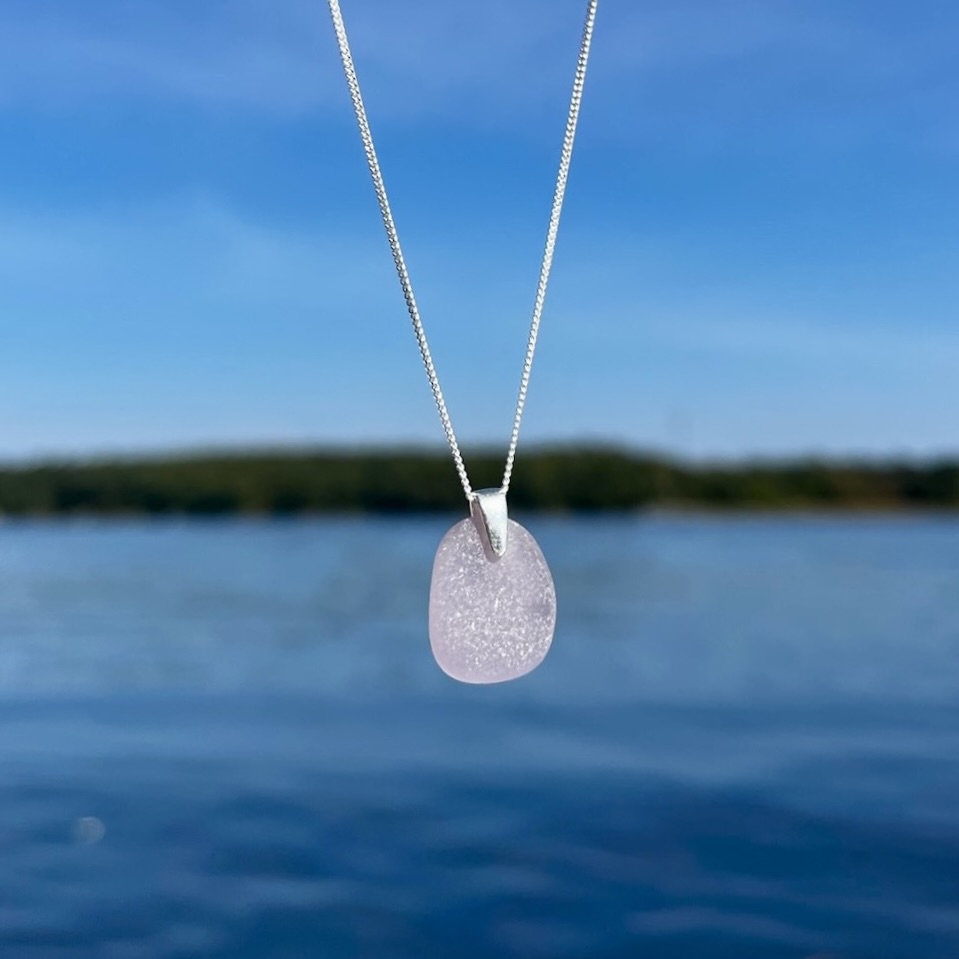 Lavender Sea Glass Necklace - Sue's Signature Sea Glass Necklace