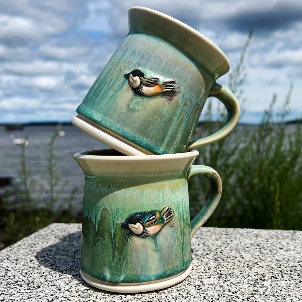 Chickadee Mugs by Devenney Pottery