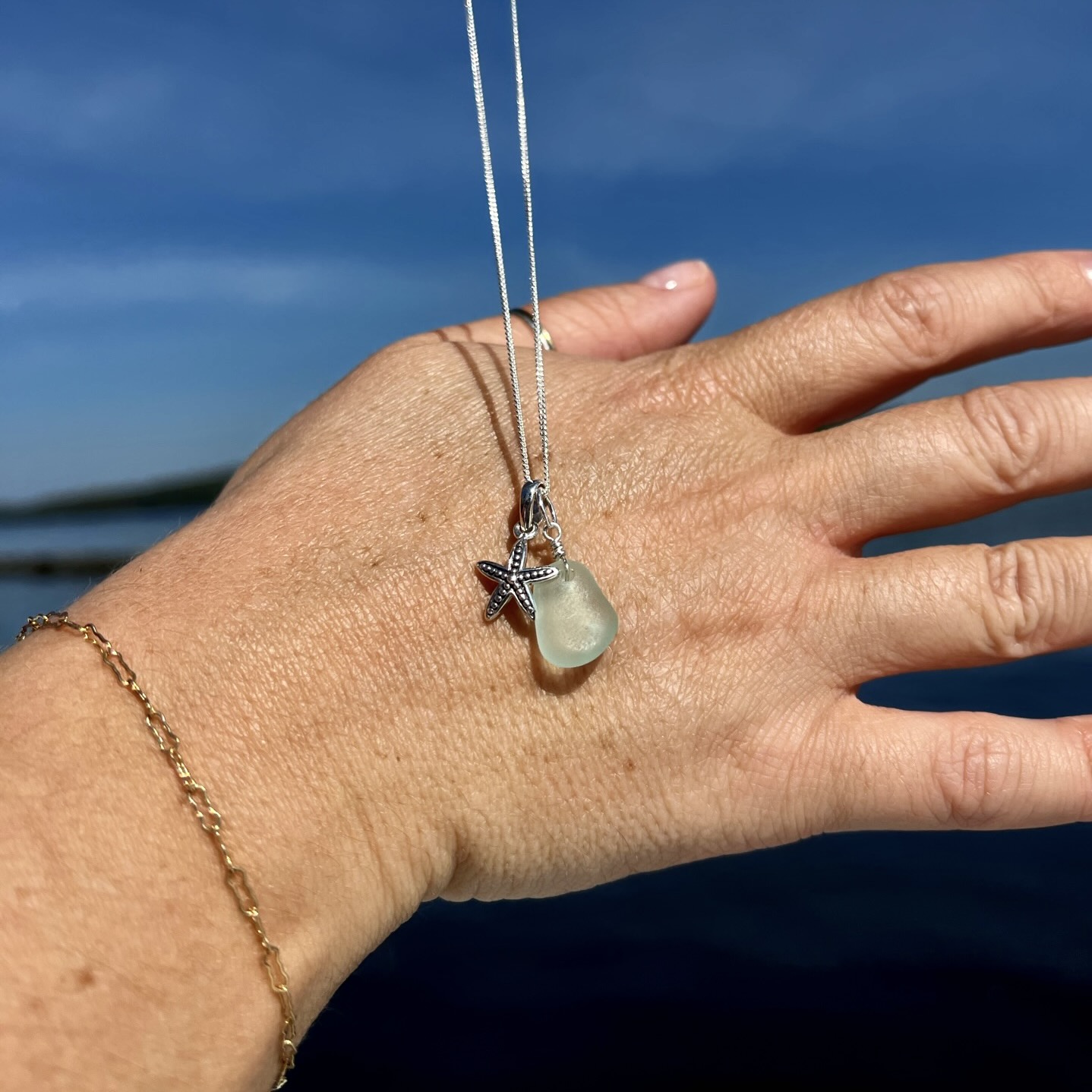 Teal Sea Glass Necklace - Lisa-Marie's Made in Maine
