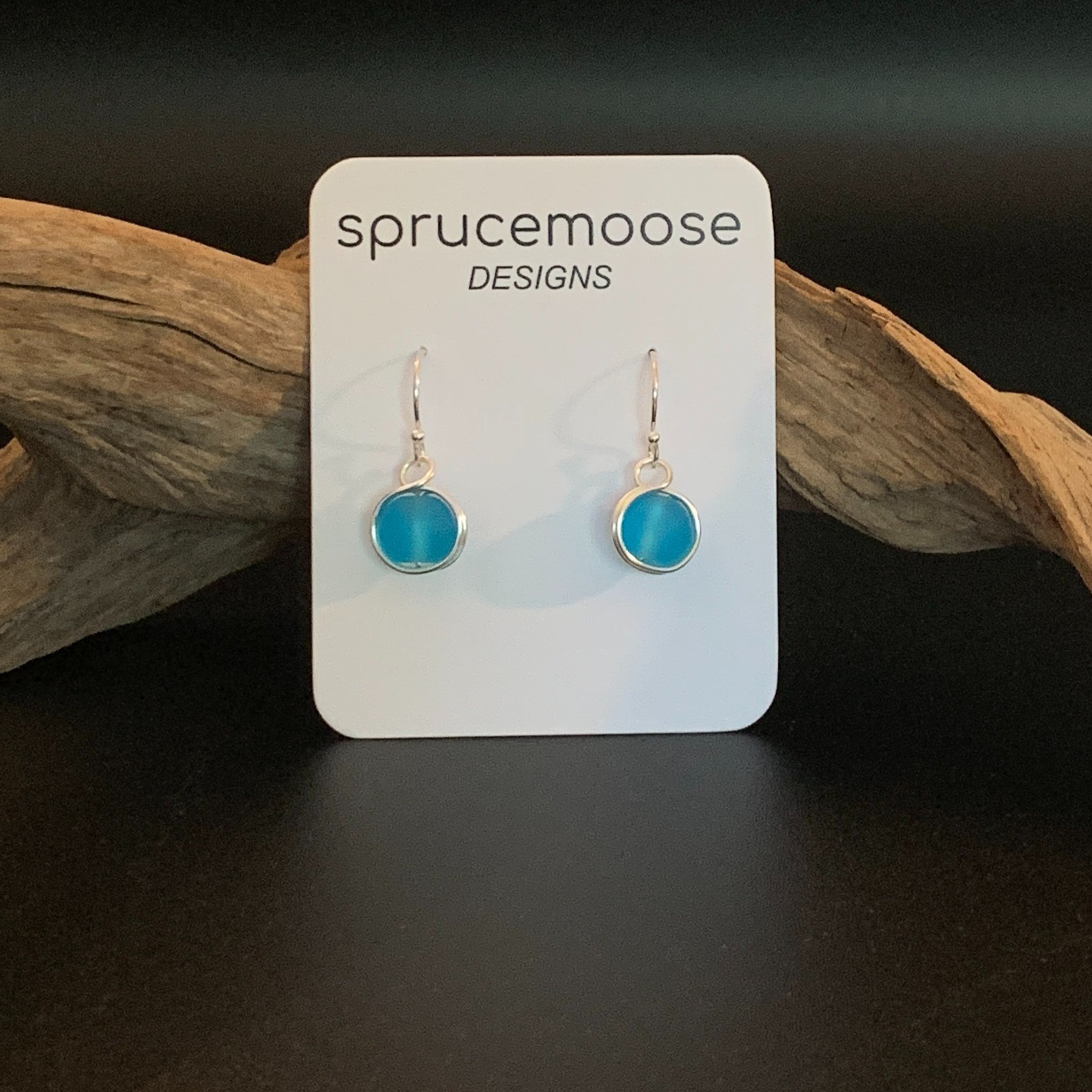 Turquoise Cultured Sea Glass Bead Earrings