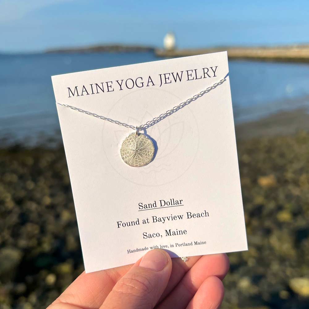Bayview Beach in Saco, Maine Oyster Shell Pendant