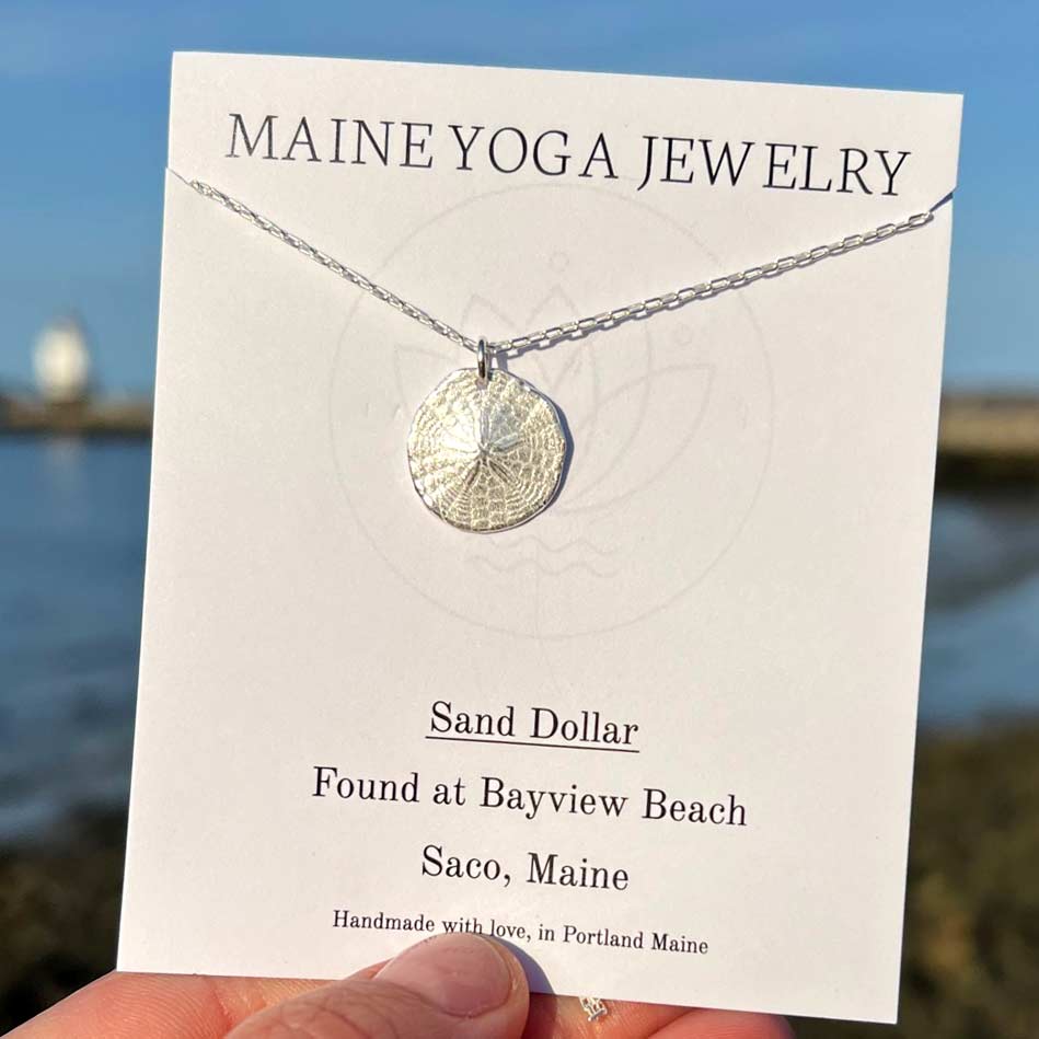 Bayview Beach in Saco, Maine Oyster Shell Pendant