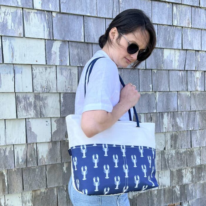 White Lobster Sail Travel Tote
