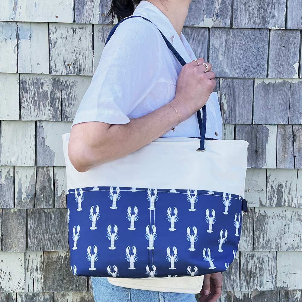White Lobster Sail Travel Tote