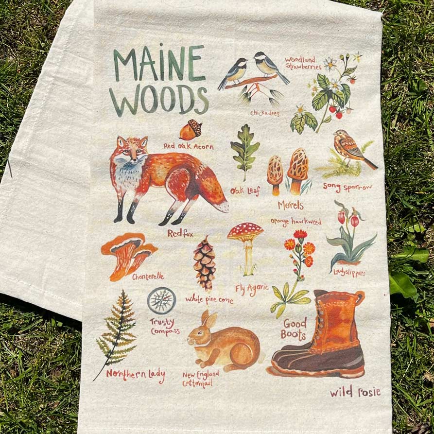 Maine Woods Tea Towel