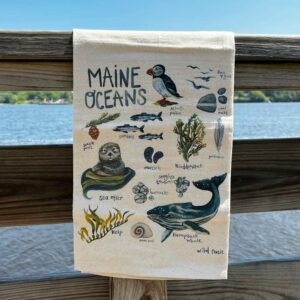 Maine Oceans Tea Towel