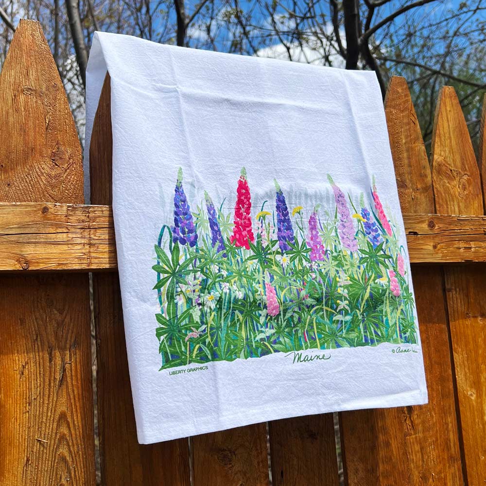 Lupines and Daisies Tea Towel