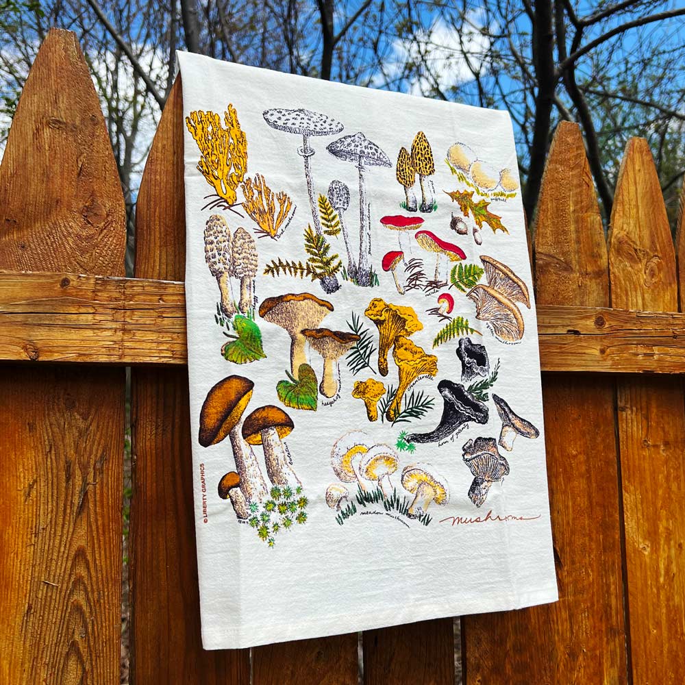 Mushrooms of Maine Tea Towel