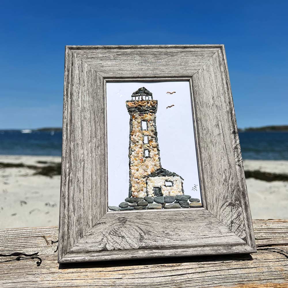 Mini Beach Stone Lighthouse
