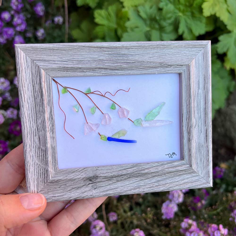 Double Glass Hummingbird in frame