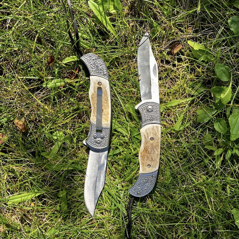 Moose Antler Silver Filigree Knife