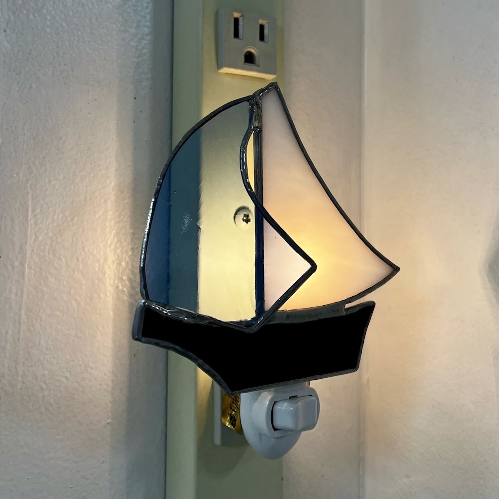 Stained Glass Sailboat Nightlight