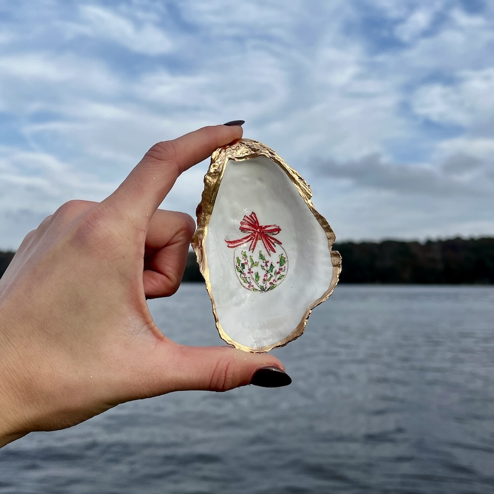 Christmas Ornament Oyster Shell Ring Dish