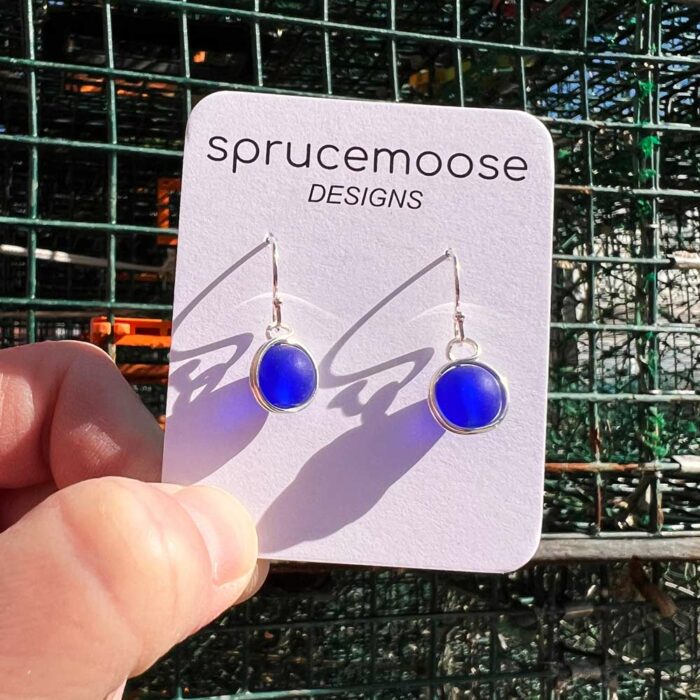 Cobalt Blue Bead Earrings by Sprucemoose Designs