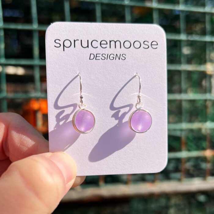 Lavender Bead Earrings by Sprucemoose Designs