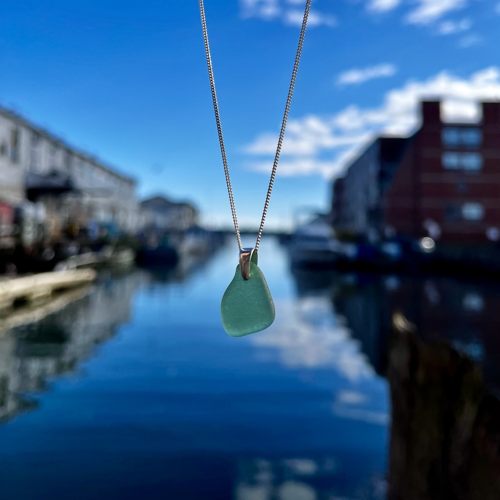 Light Green Sea Glass Necklace