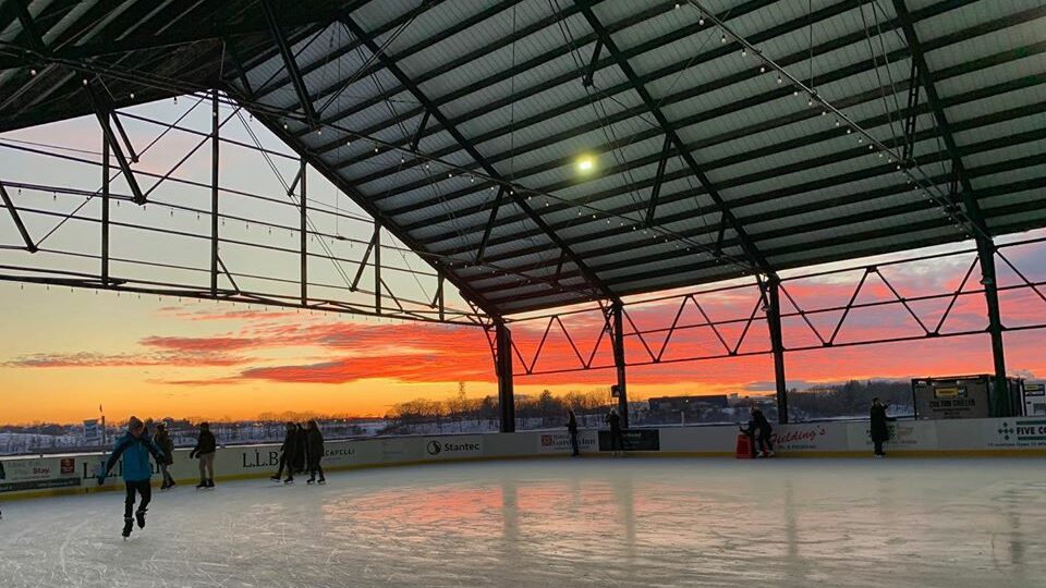 Thompson's Point Ice Rink at Sunset