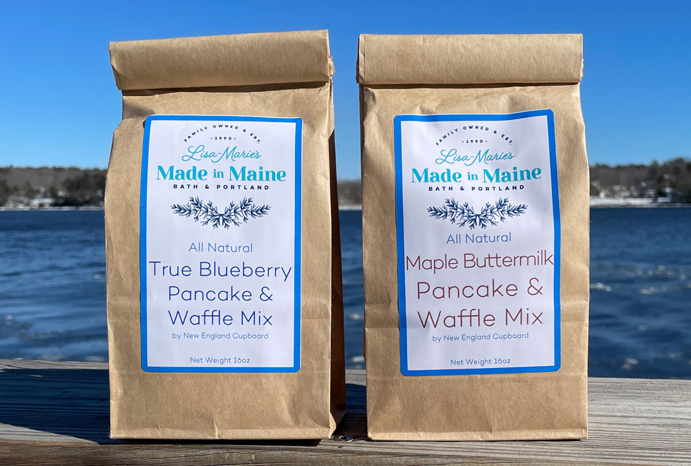True Blueberry Pancake & Waffle Mix, Maple Buttermilk Pancake and Waffle Mix by New England Cupboard