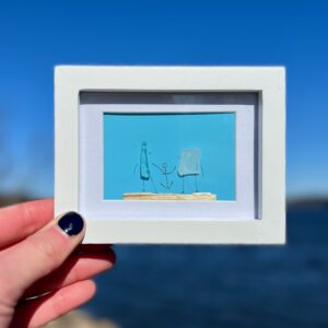 Anchored Friends Sea Glass Frame